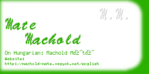 mate machold business card